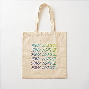 Tony Lopez Logo name rainbow green Cotton Tote Bag