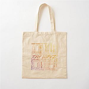 Tony Lopez Logo Pattern Rainbow Tiktok Cotton Tote Bag