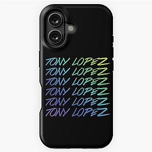 Tony Lopez Logo name rainbow blue green - Lopez brothers iPhone Tough Case