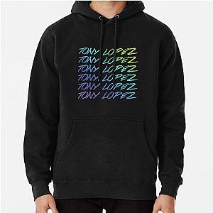 Tony Lopez Logo rainbow blue and green  - Tiktok Lopez brothers Pullover Hoodie