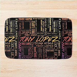 Tony Lopez Logo name pattern rainbow TikTok Lopez Bath Mat