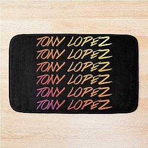 Tony Lopez logo name rainbow TikTok Lopez Brothers Bath Mat