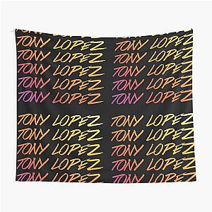 Tony Lopez Logo Rainbow Tapestry