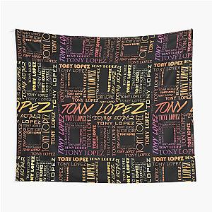 Tony Lopez Logo pattern rainbow Lopez brothers Hype House Tapestry