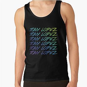 Tony Lopez Logo Rainbow Blue & Green Tank Top