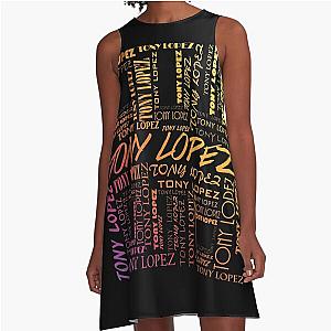 Tony Lopez Logo name pattern rainbow Lopez brothers Hype House A-Line Dress