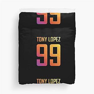 Tony Lopez Logo name and birth year number (rainbow) - Tiktok Lopez brothers Duvet Cover