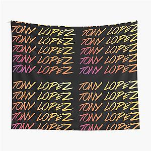 Tony Lopez Logo name rainbow - Tiktok Lopez brothers Tapestry