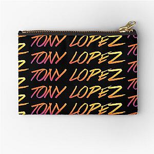 Tony Lopez Logo name single (rainbow) - Tiktok Lopez brothers Zipper Pouch