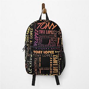 Tony Lopez Logo name pattern rainbow - Tiktok Lopez brothers - Hype House Backpack