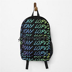 Tony Lopez Logo name rainbow (blue green) - Tiktok Lopez brothers Backpack