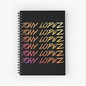 Tony Lopez Logo name rainbow - Tiktok Lopez brothers Spiral Notebook