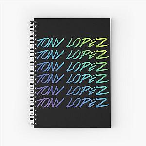 Tony Lopez Logo name rainbow (blue green) - Tiktok Lopez brothers Spiral Notebook