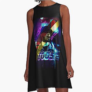 Red Light Toosi Lightweight Hoodie A-Line Dress