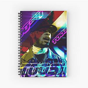 Blue Neon Light Spiral Notebook