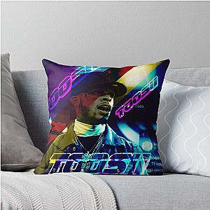 Blue Neon Throw Pillow