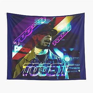 Blue Neon Light Toosii Tapestry