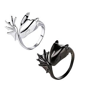 Toothless How to Train Your Dragon Toothless Shape Night Fury Open Adjustable Couple Rings