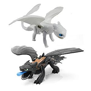 Black White Toothless Dragon Night Fury Action Figure Toy