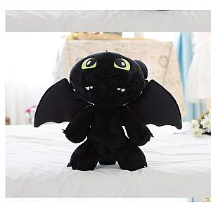 40cm Black and White Toothless Dragon 3 Night Fury Plush