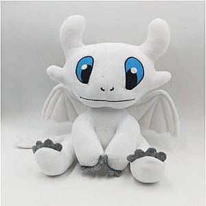 25cm White Toothless Dragon Sitting Doll Blue Eyes Toy Plush