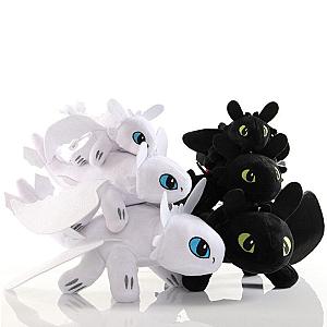 20-35cm Black and White Toothless Dragon Stuffed Doll Plush