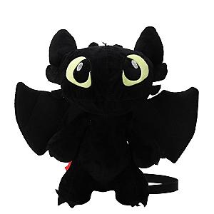 Black Toothless Dragon with Wings Doll Backpack