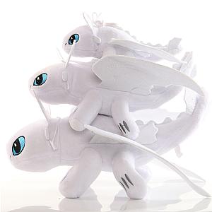 35-60cm White Toothless Lying Stuffed Toy Plush