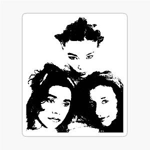 Björk, Pj Harvey and Tori Amos Sticker
becomes: 
Björk, PJ Harvey & Tori Amos Sticker