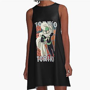 Coco Toriko Suridi Kaimaku Cool Anime Retro Color Stripe A-Line Dress