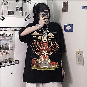 Anime Totoro Miyazaki Ghost Print Harajuku Top Women T-shirt