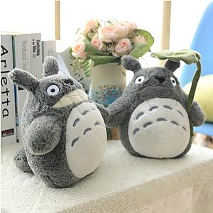 30-70cm Grey Totoro Simulation Cute Lotus Leaf Totoro Smile Plush