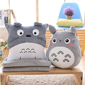 Totoro Plush Pillow Multifunction 3 in 1 Hand Warm Kids Blanke