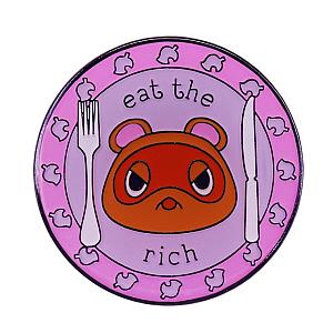 Animal Crossing Pins - Eat The Rich Animal Crossing Fashion Lapel Pin