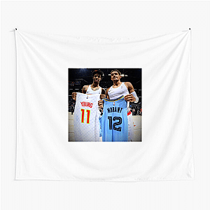 Trae Young Dribble And Shoot Trae Young Tapestries