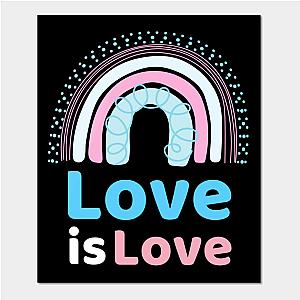 Trans Flag Posters - Love is Love Trans Pride Flag Poster TP0812