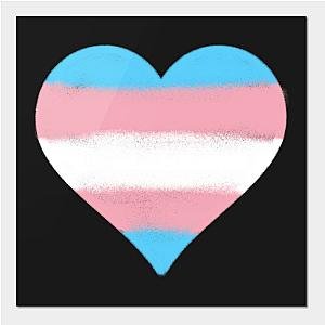 Trans Flag Posters - Transgender Flag Heart Poster TP0812