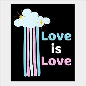 Trans Flag Posters - Love is Love Trans Pride Flag Poster TP0812