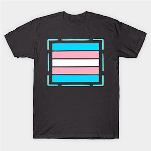 Trans Flag T-Shirts - Outlined Trans flag - wtframe comics T-shirt TP0812