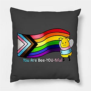 Trans Flag Pillows - You Are Bee-YOU-tiful T-Shirt - Trans Version Pillow TP1208