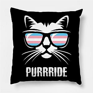 Trans Flag Pillows - Transgender Pride Flag Cat Purrride Pillow TP1208