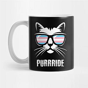 Trans Flag Mugs - Transgender Pride Flag Cat Purrride  Mug TP1208