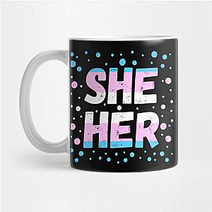 Trans Flag Mugs - She Her - Transgender Pride Flag Design  Mug TP1208