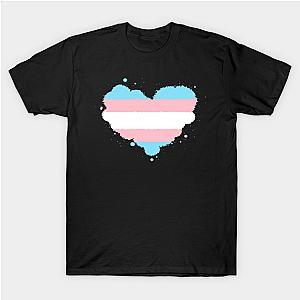 Trans Flag T-Shirts - Transgender Pride Heart Flag Awareness T-shirt TP0812