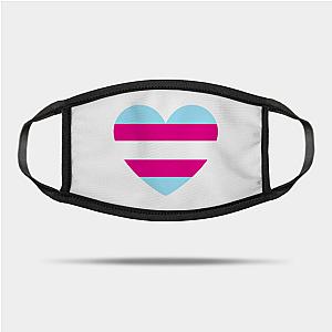 Trans Flag Face Masks - LGBT | Transgender Pride Flag Heart Mask TP1208