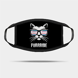 Trans Flag Face Masks - Transgender Pride Flag Cat Purrride Mask TP1208