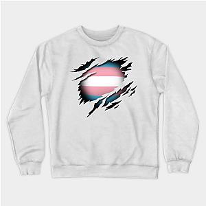 Trans Flag Sweatshirts - Transgender Pride in the Heart Sweatshirt TP0812