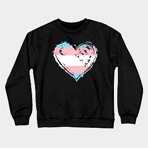 Trans Flag Sweatshirts - Transgender Pride Heart Flag Trans Awareness Rights Sweatshirt TP0812