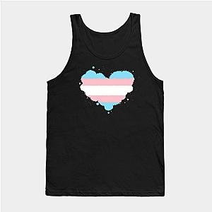 Trans Flag Tank Tops - Transgender Pride Heart Flag Awareness Tank Top TP0812