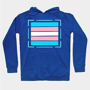 Trans Flag Hoodies - Outlined Trans flag - wtframe comics Hoodie TP1208